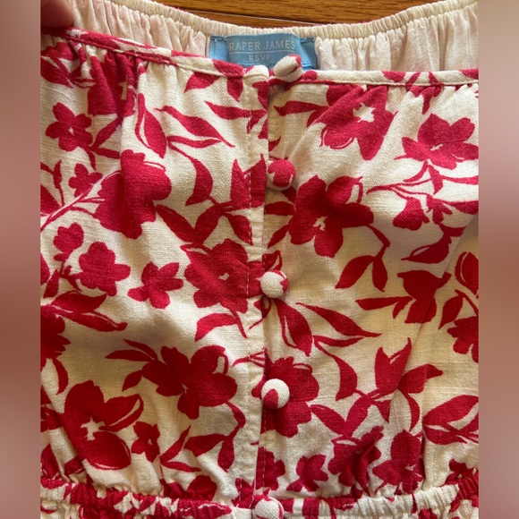 Draper James RSVP Blouse Women’s Size M Floral Puff Sleeve Square Neck Lined - Picture 6 of 10